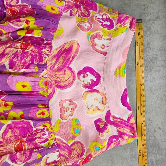 Alivia Annie Mini Skort Floral Sugar Plum Tiered Lace Trim Feminine Size Small - Picture 12 of 13